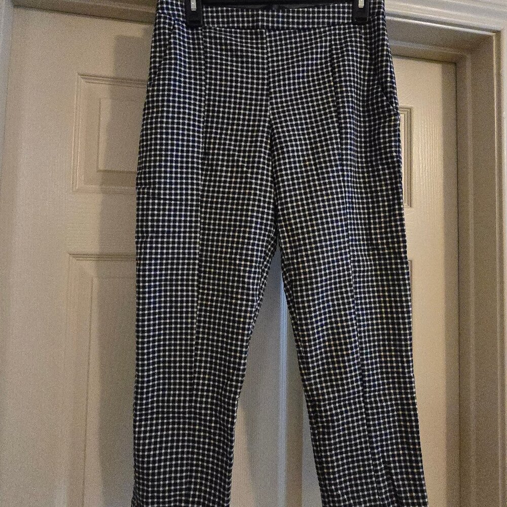 BCBGeneration Blue Plaid Pants with Hidden Zipper